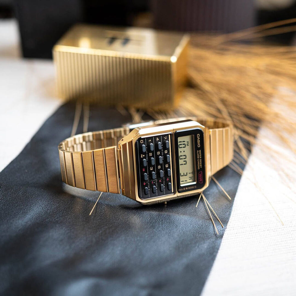 Reloj Casio Calculadora CA-500WEG-1AD Hombre Acero Dorado