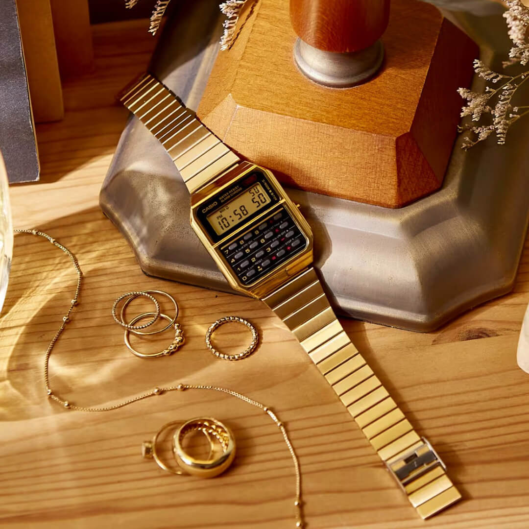 Reloj Casio Calculadora CA-500WEG-1AD Hombre Acero Dorado