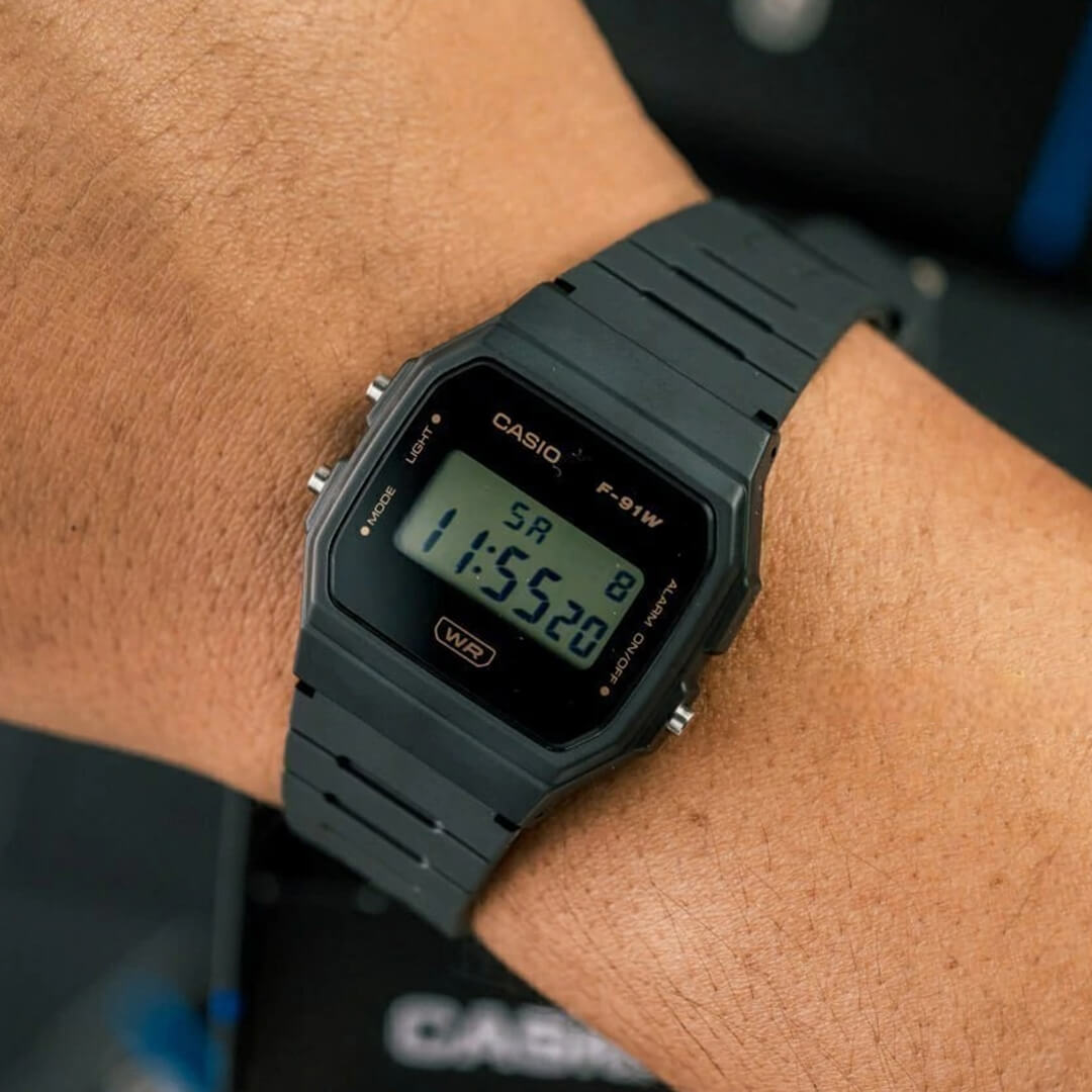 Reloj Casio F-91WB-8A Hombre Resina Negro | CAS-214