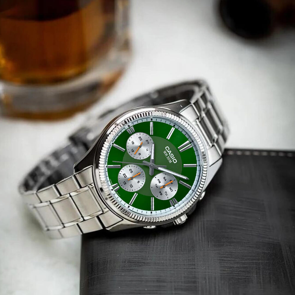Reloj Casio MTP-1375D-3A Hombre Acero Verde