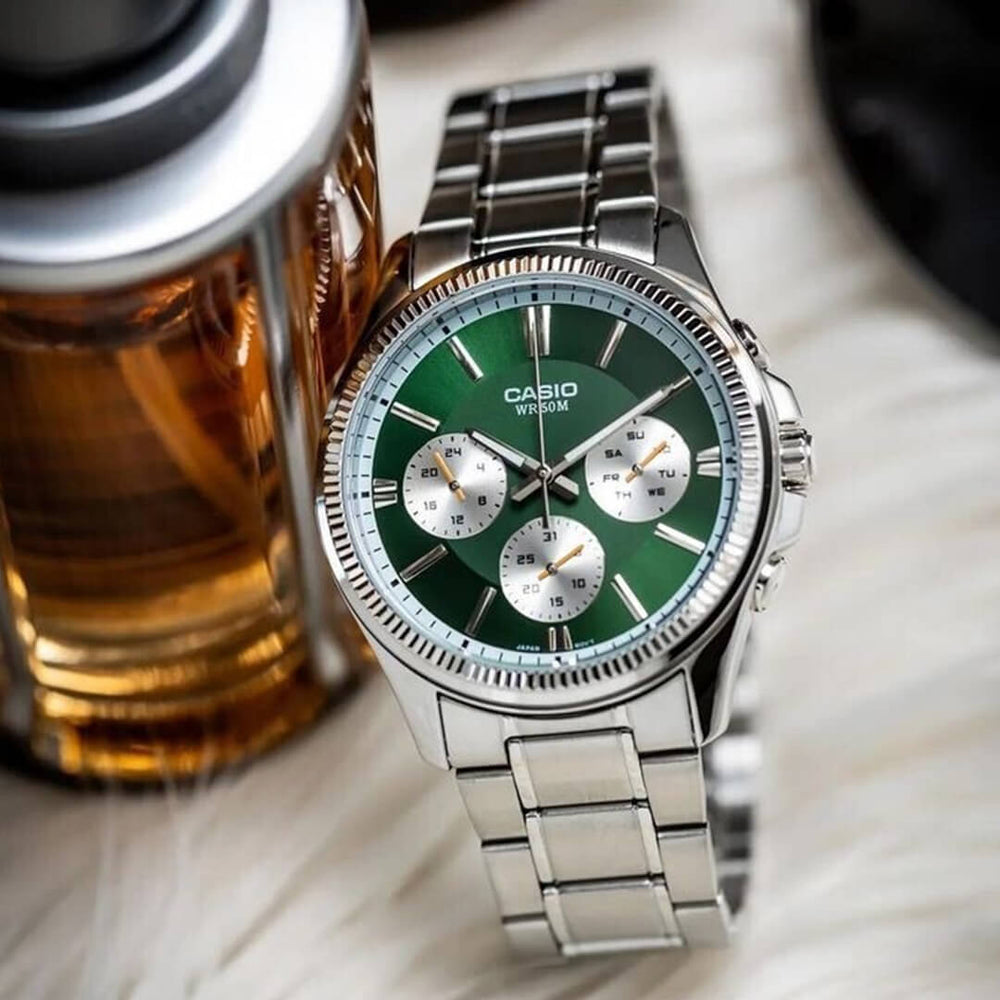 Reloj Casio MTP-1375D-3A Hombre Acero Verde