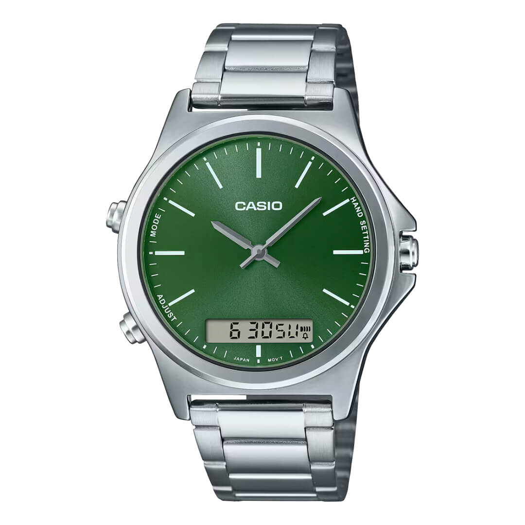 Reloj Casio MTP-VC01D-3E Hombre Acero Verde | CAS-218
