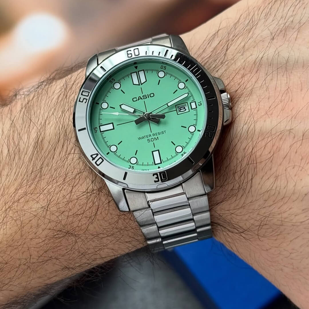 Reloj Casio MTP-VD01D-3E Hombre Verde Tiffany | CAS-220