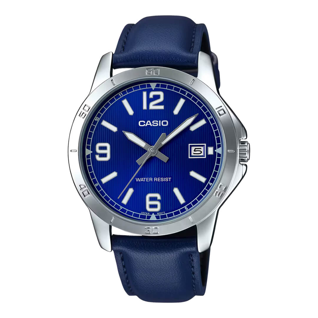 Reloj Casio MTP-V004L-2B Hombre Cuero Azul