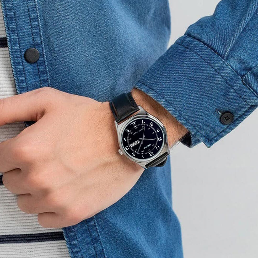 Reloj Casio MTP-V006L-1B2U Hombre Cuero Negro