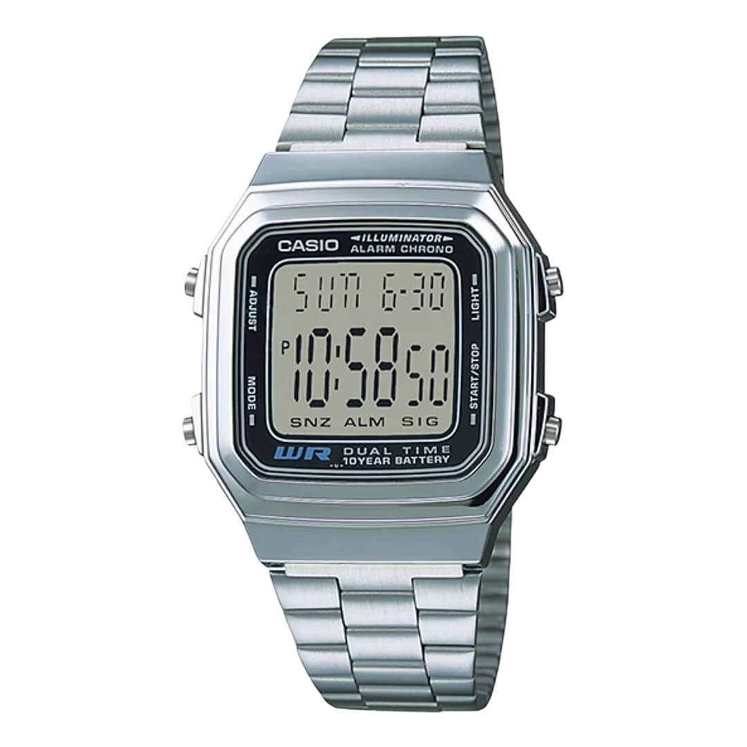 Reloj Casio A178WA-1AD Hombre Acero Plateado | CAS-226