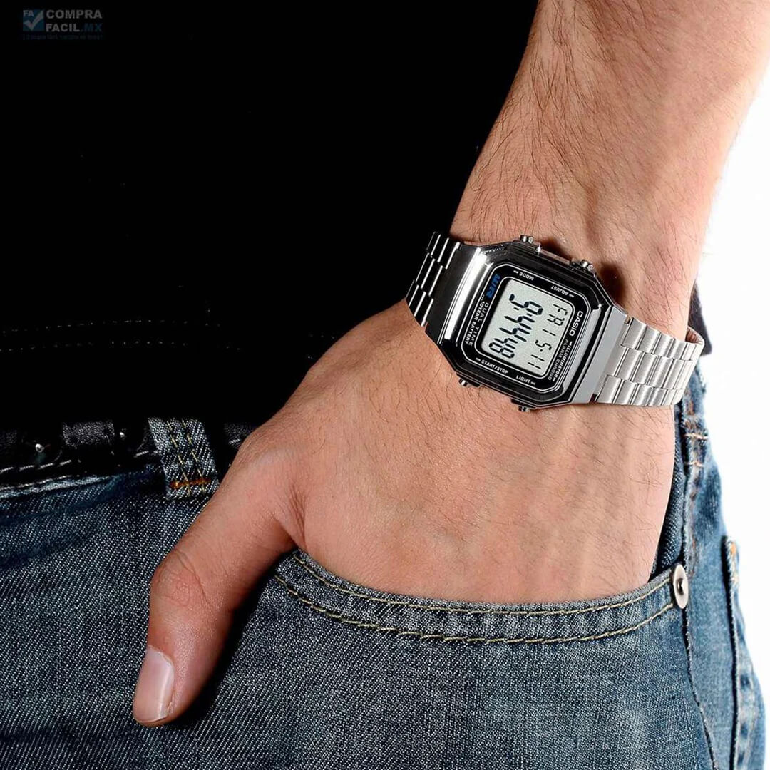 Reloj Casio A178WA-1AD Hombre Acero Plateado | CAS-226