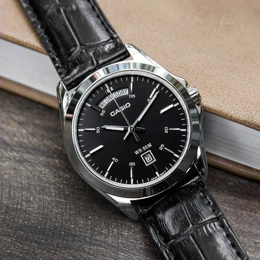 Reloj Casio MTP-1370L-1AVDF Hombre Cuero Negro