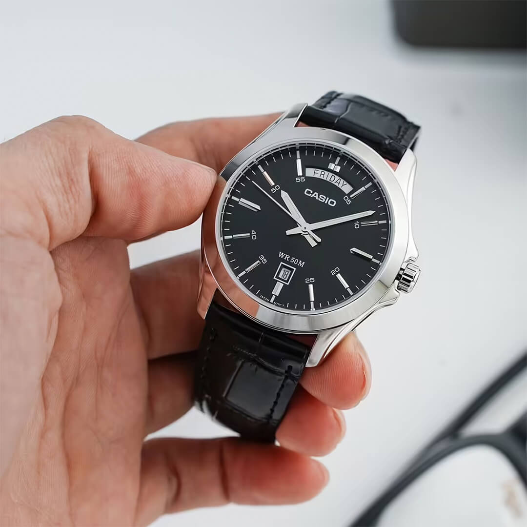 Reloj Casio MTP-1370L-1AVDF Hombre Cuero Negro