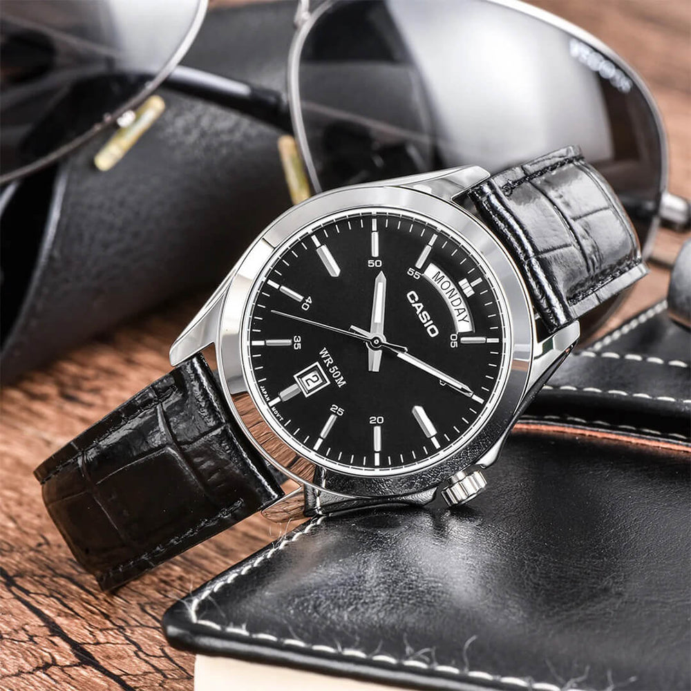 Reloj Casio MTP-1370L-1AVDF Hombre Cuero Negro
