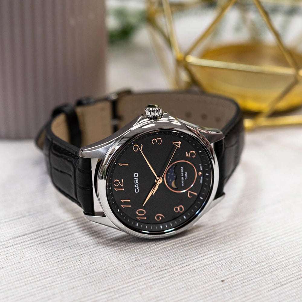 Reloj Casio MTP-M110L-1AV Hombre Cuero Negro