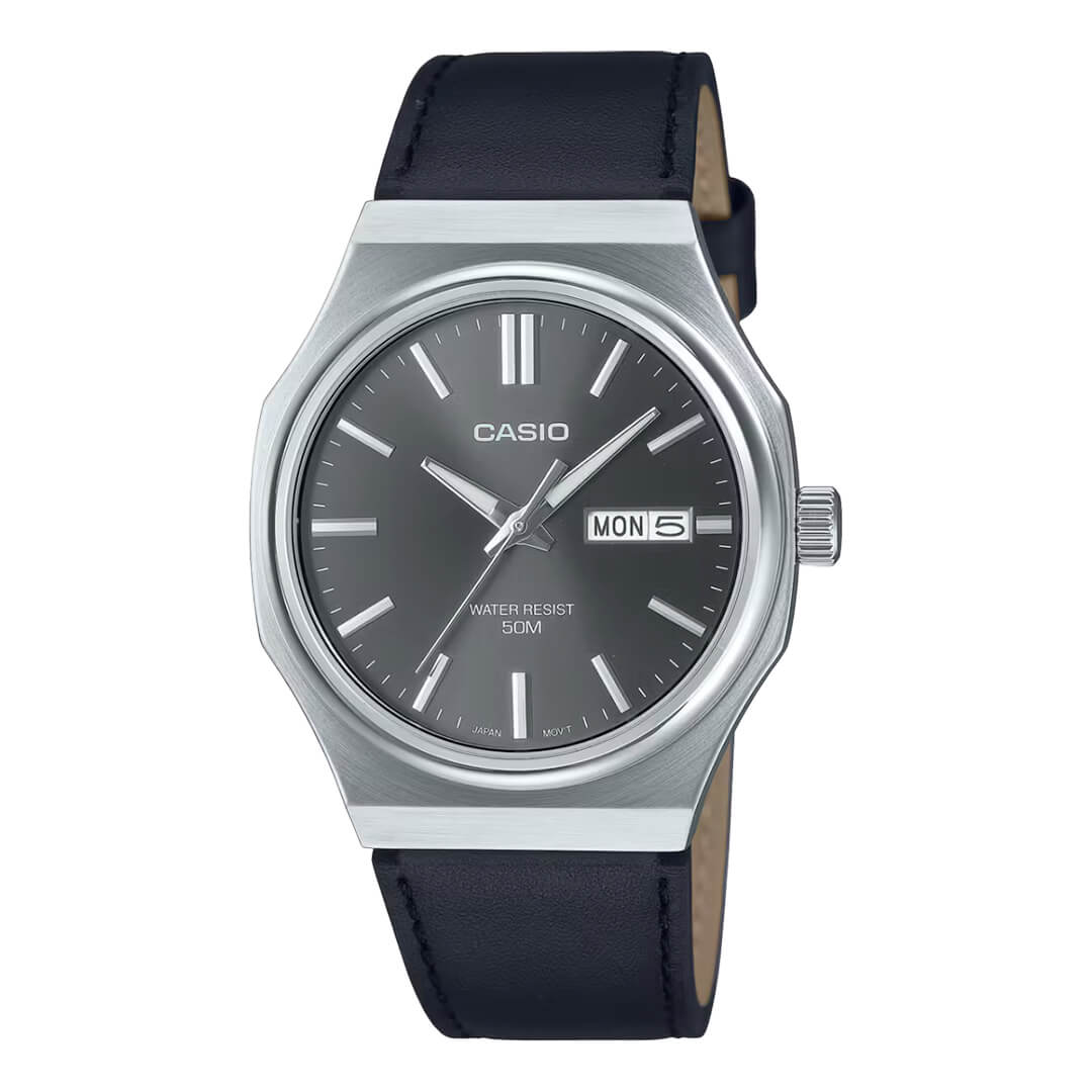 Reloj Casio MTP-E735L-8AV Hombre Cuero Negro