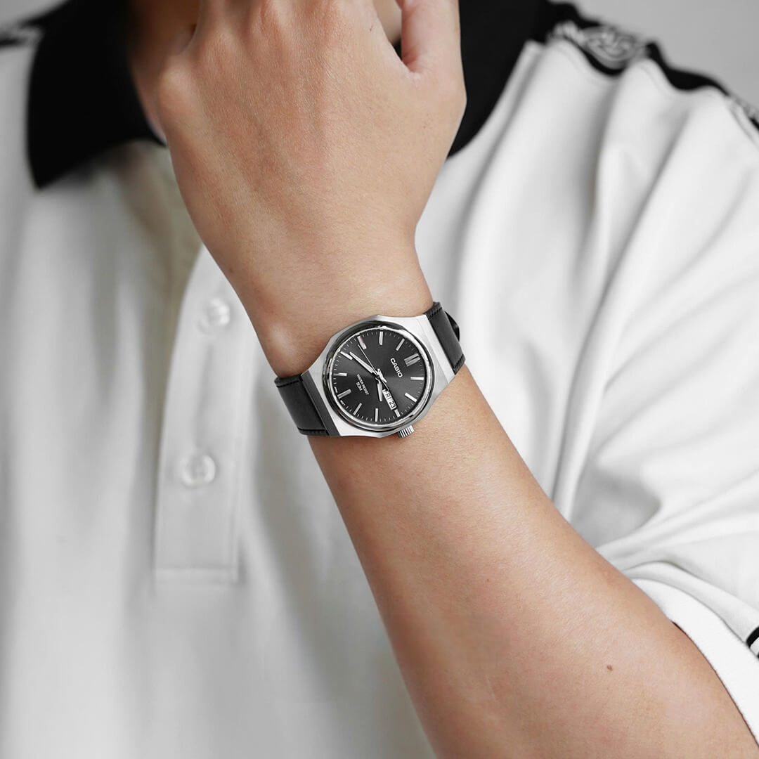 Reloj Casio MTP-E735L-8AV Hombre Cuero Negro