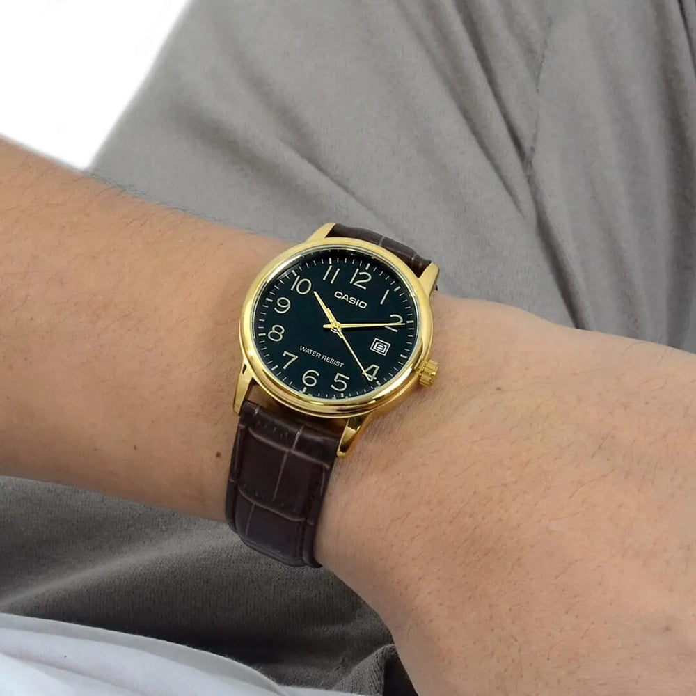 Reloj Casio MTP-V002GL-1BU Hombre Cuero Marrón