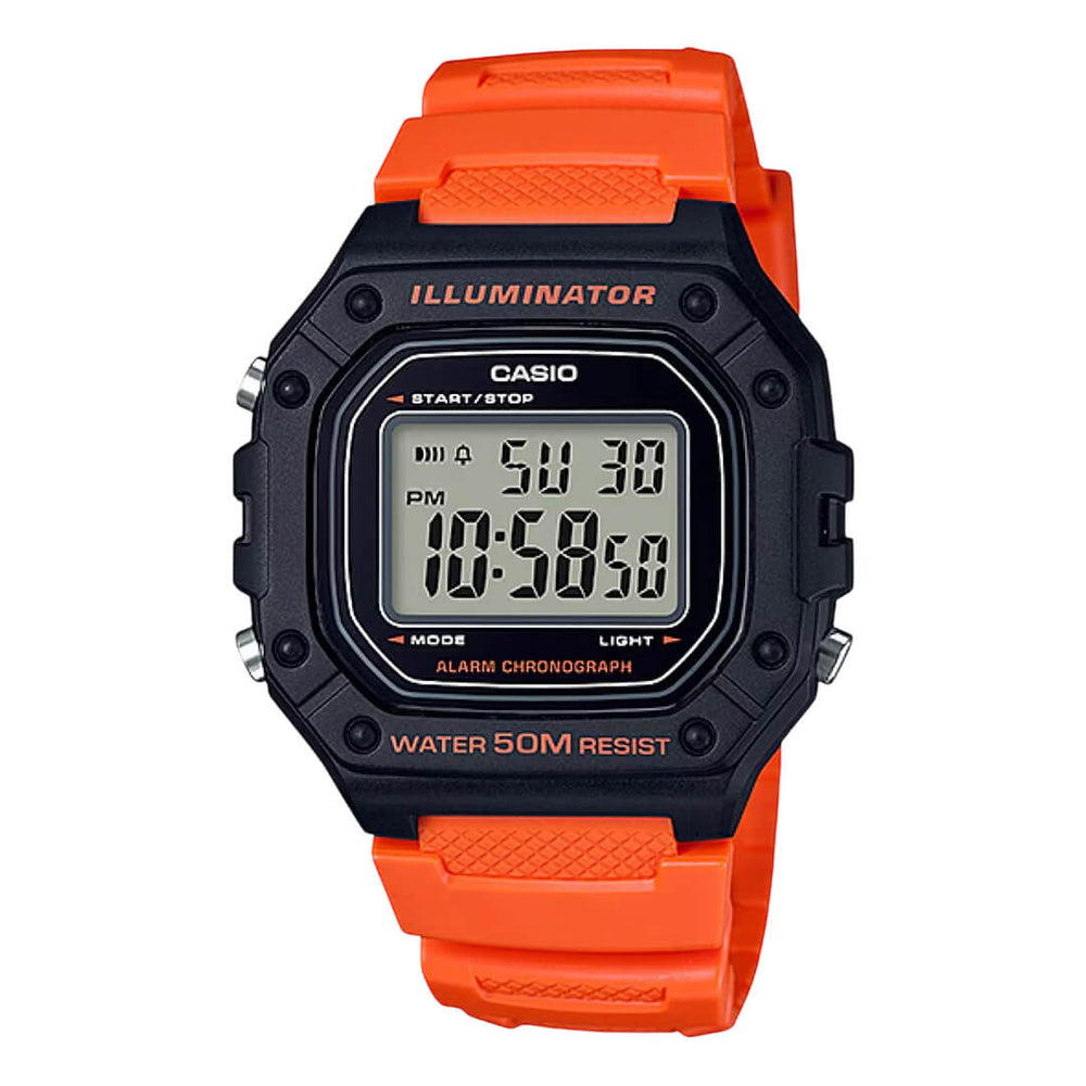 Reloj Casio W-218H-4B2VDF Hombre Resina Naranja