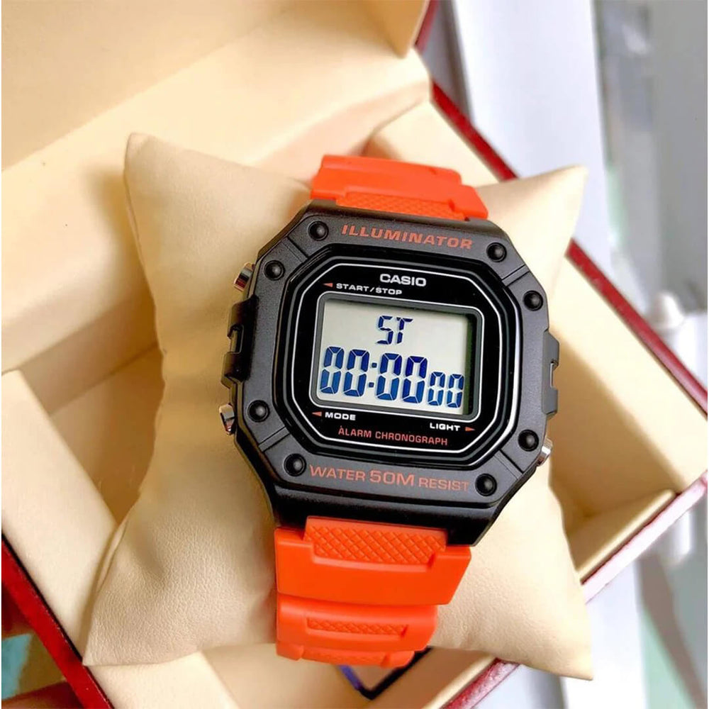 Reloj Casio W-218H-4B2VDF Hombre Resina Naranja