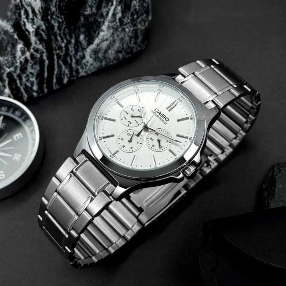 Reloj Casio MTP-V300D-7A Hombre Acero Plateado