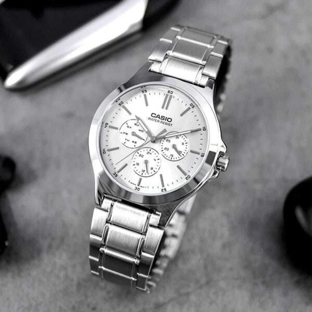 Reloj Casio MTP-V300D-7A Hombre Acero Plateado