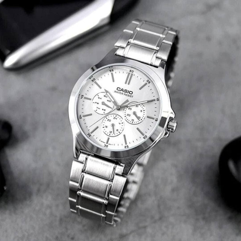 Reloj Casio MTP-V300D-7A Hombre Acero Plateado