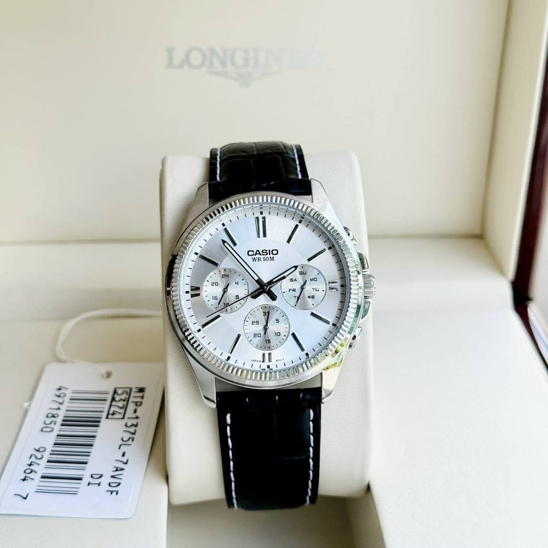 Reloj Casio MTP-1375L-7AV Hombre Cuero Negro