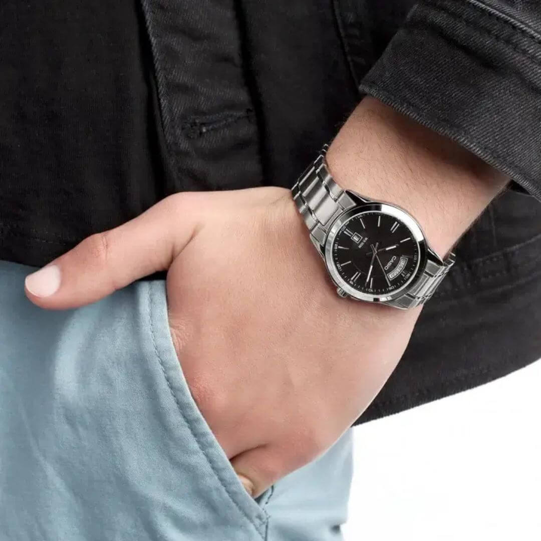 Reloj Casio MTP-1381D-1A Hombre Acero Negro