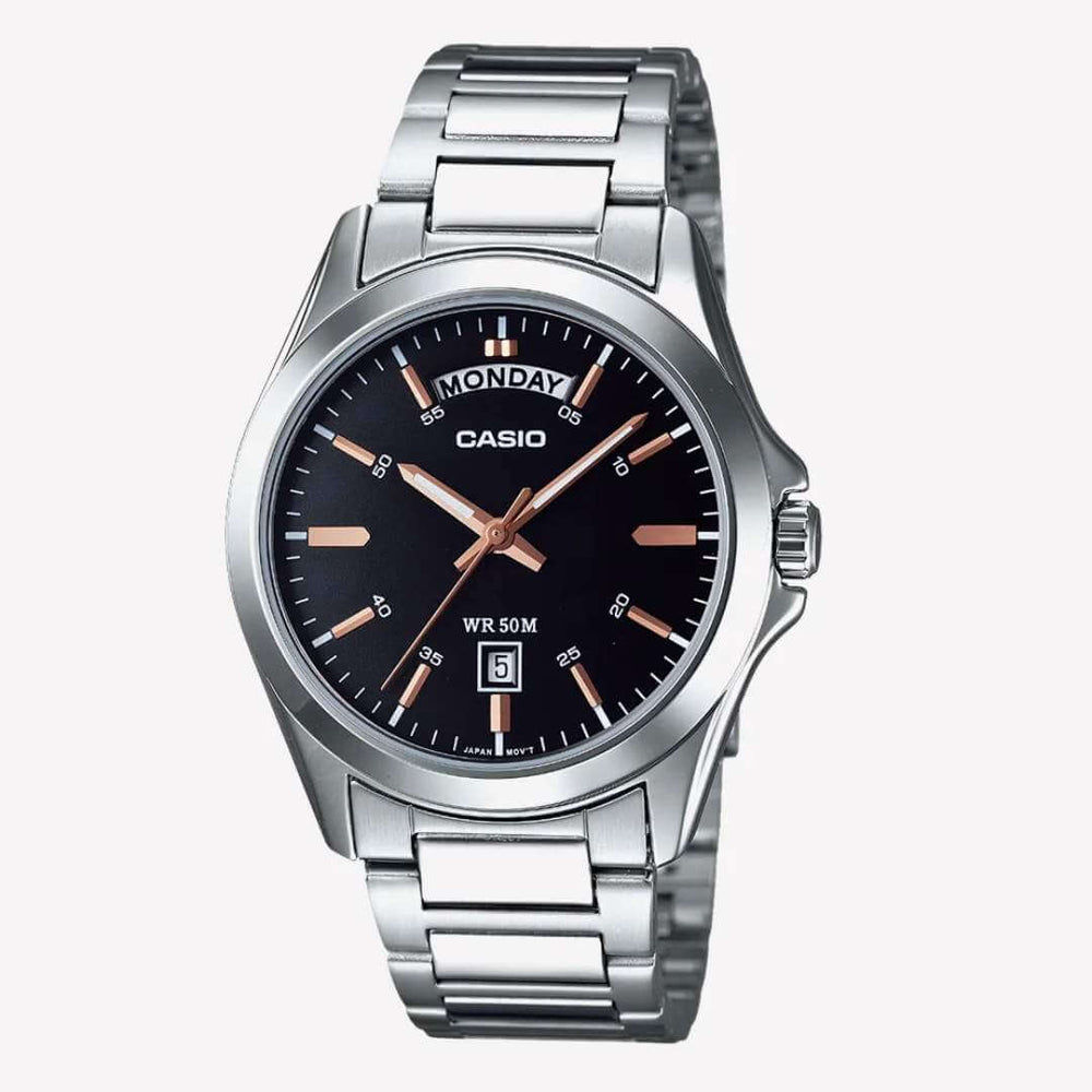 Reloj Casio MTP-1370D-1A2 Hombre Acero Negro