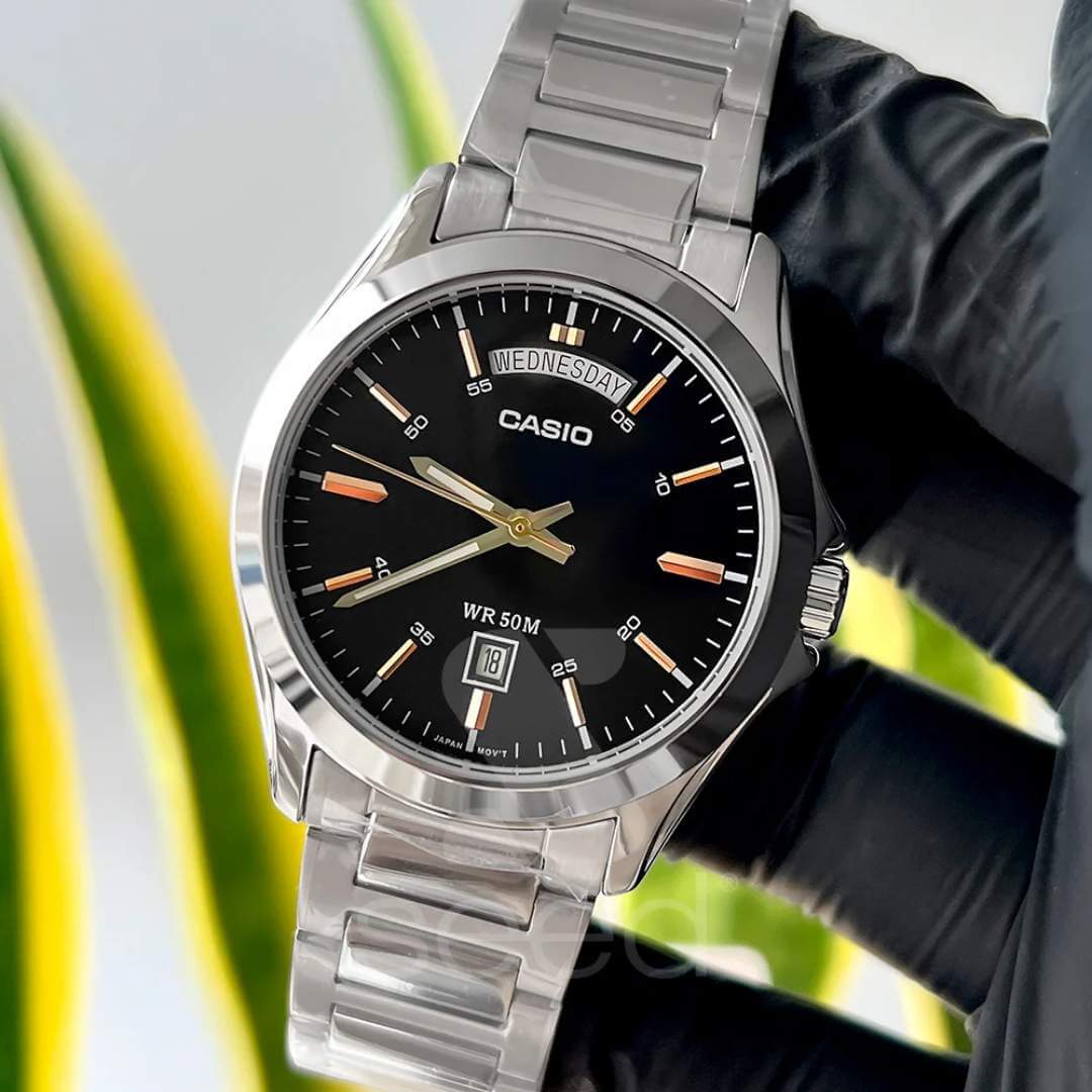 Reloj Casio MTP-1370D-1A2 Hombre Acero Negro