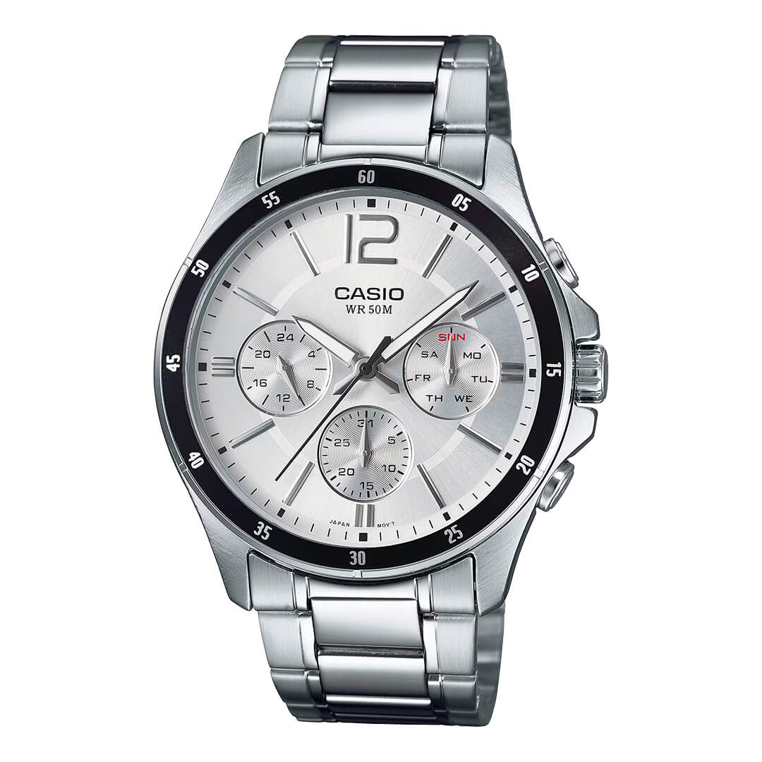 Reloj Casio MTP-1374D-7AV Hombre Acero Plateado | CAS-50