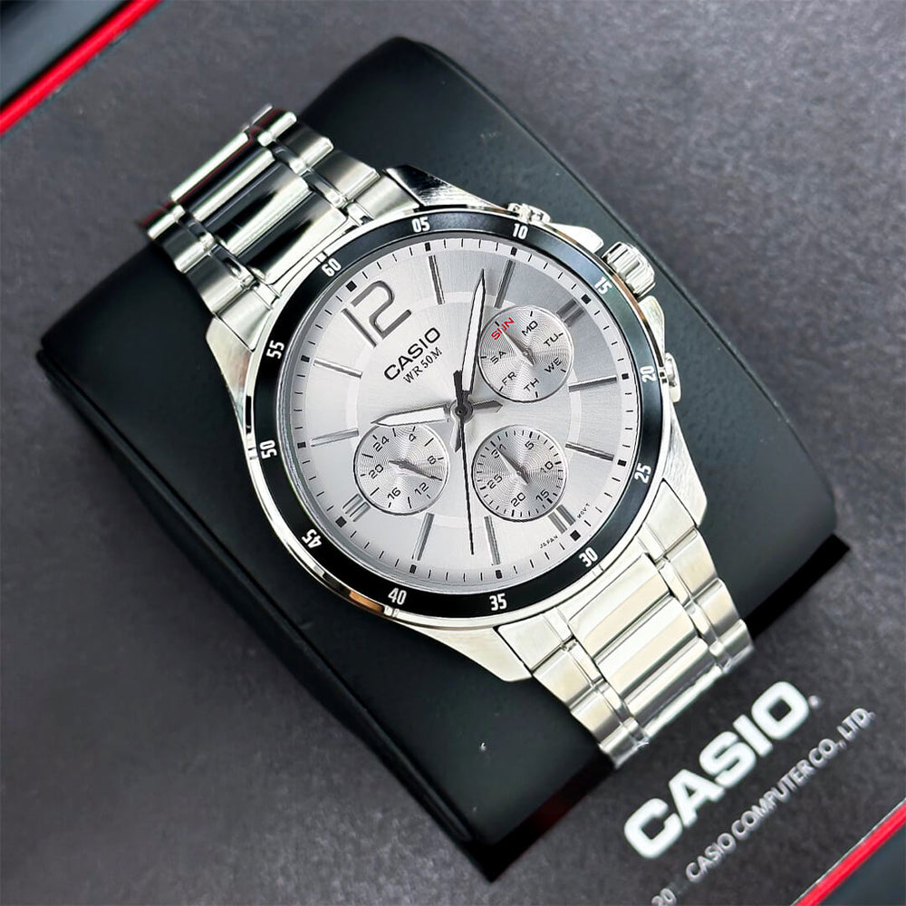 Reloj Casio MTP-1374D-7AV Hombre Acero Plateado