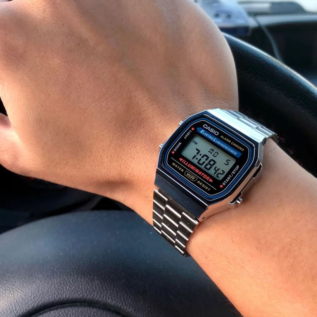 Reloj Casio A168WA-1 Hombre Acero Plateado