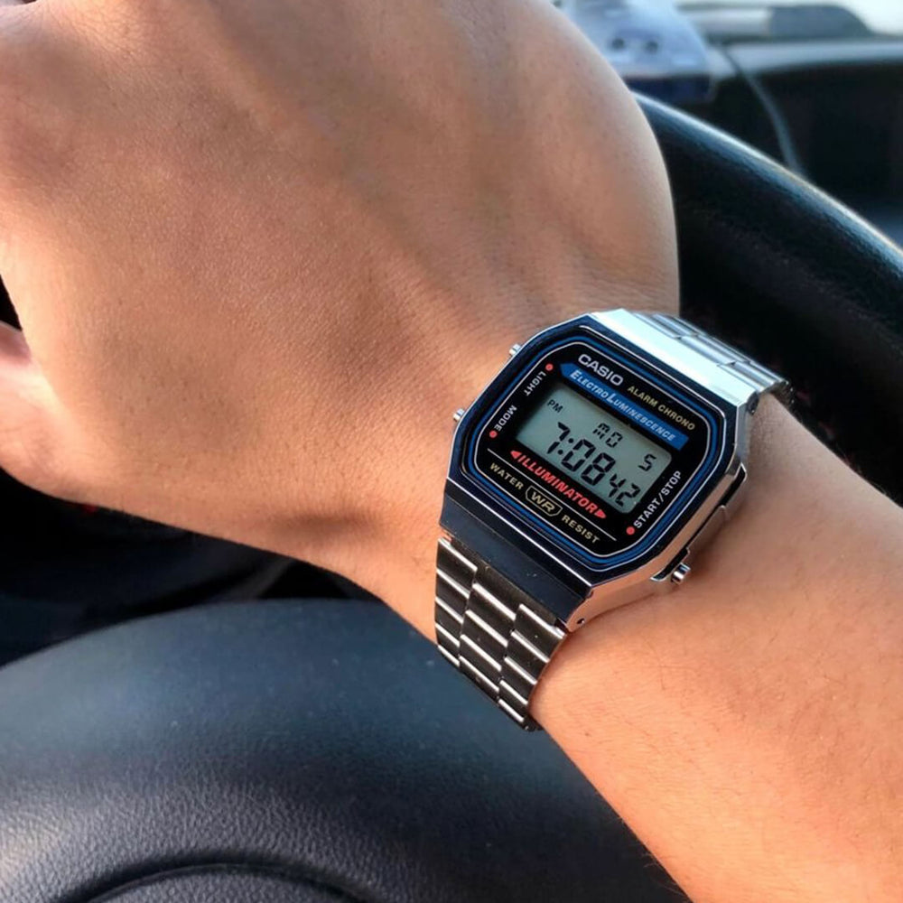 Reloj Casio A168WA-1 Hombre Acero Plateado