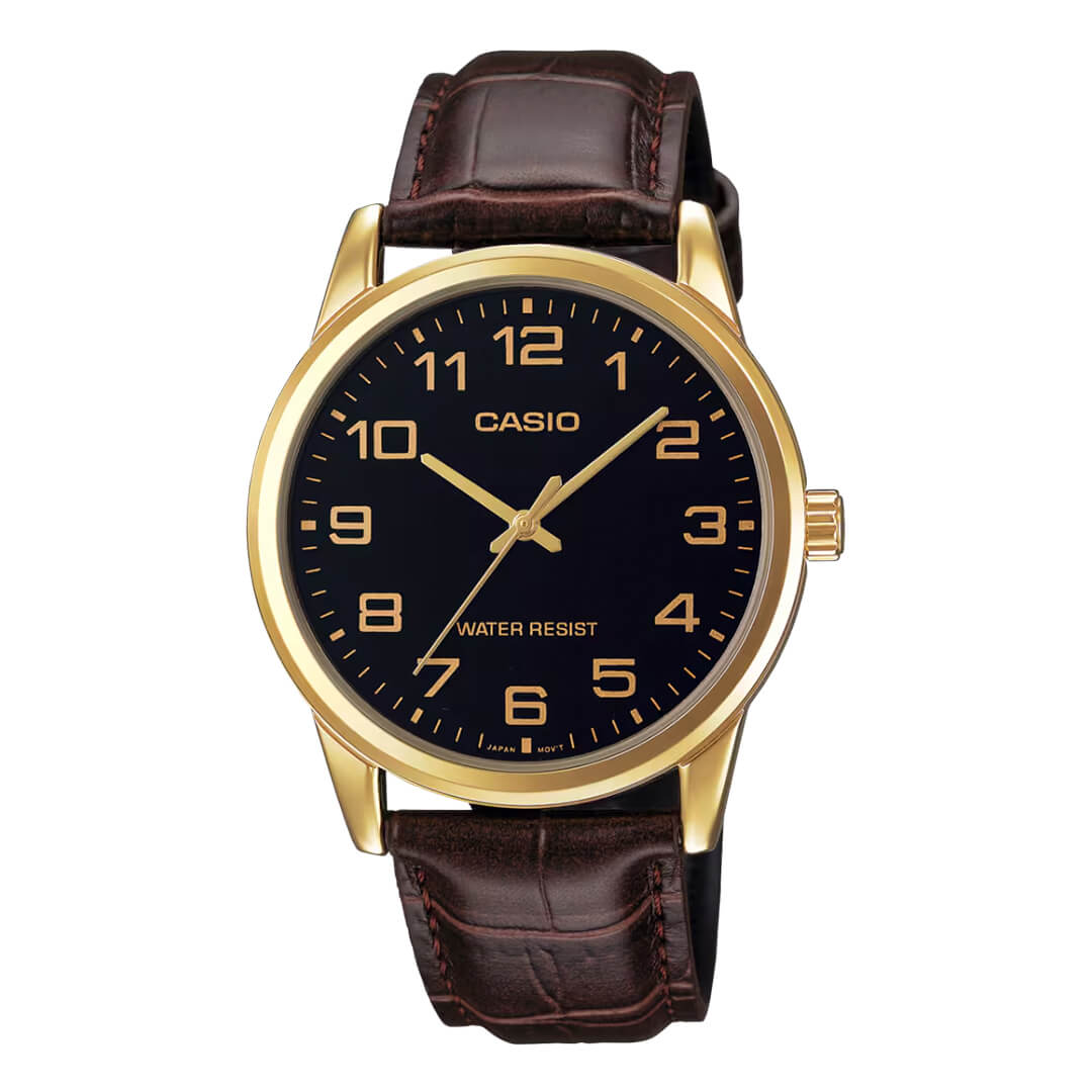 Reloj Casio MTP-V001GL-1B Hombre Cuero Marrón | CAS-68