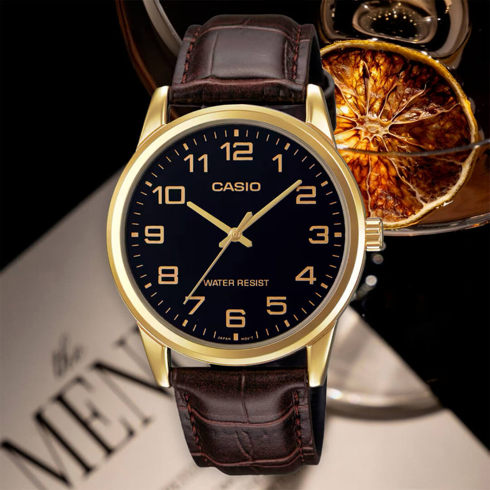 Reloj Casio MTP-V001GL-1B hombre, combo de pareja PAR-23