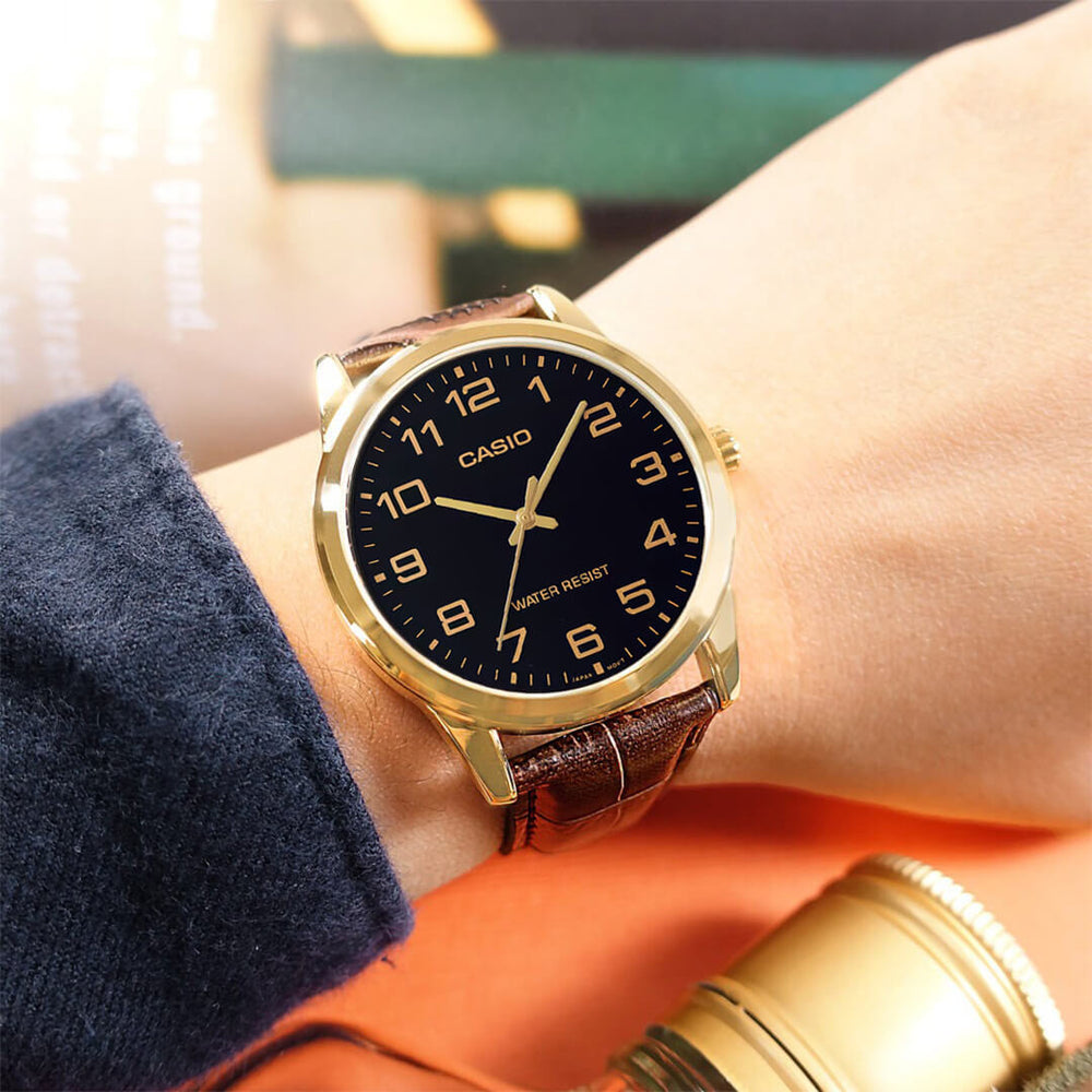 Reloj Casio MTP-V001GL-1B Hombre Cuero Marrón