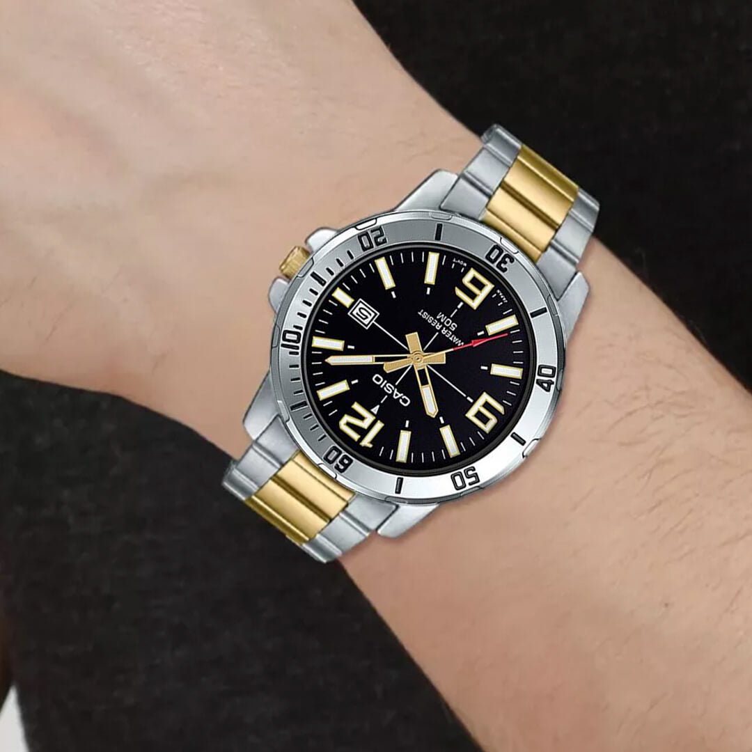 Reloj Casio MTP-VD01SG-1B Hombre Acero Bicolor | CAS-87