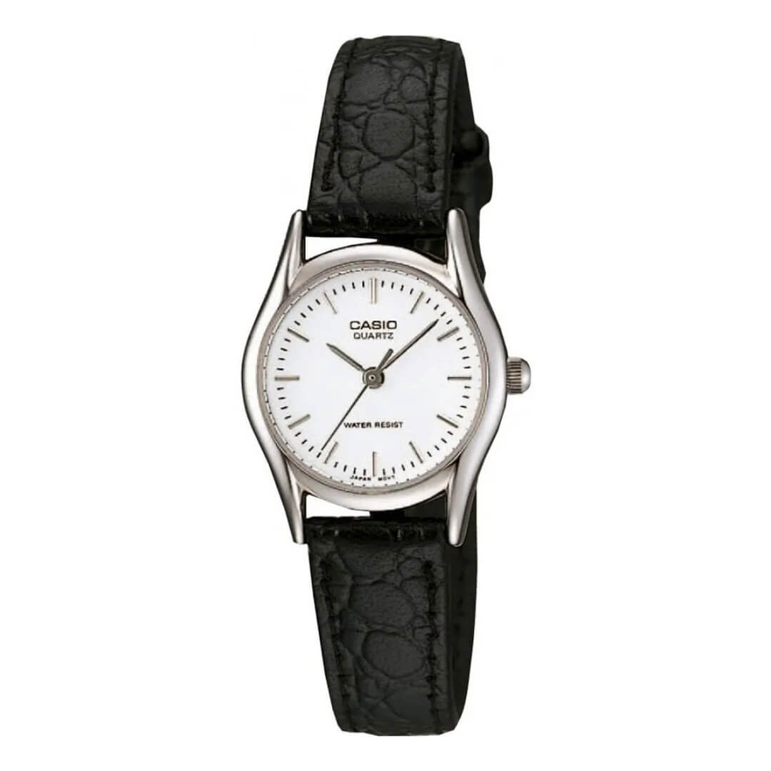 Reloj Casio LTP-1094E-7A Mujer Cuero Negro | CAS-M-111