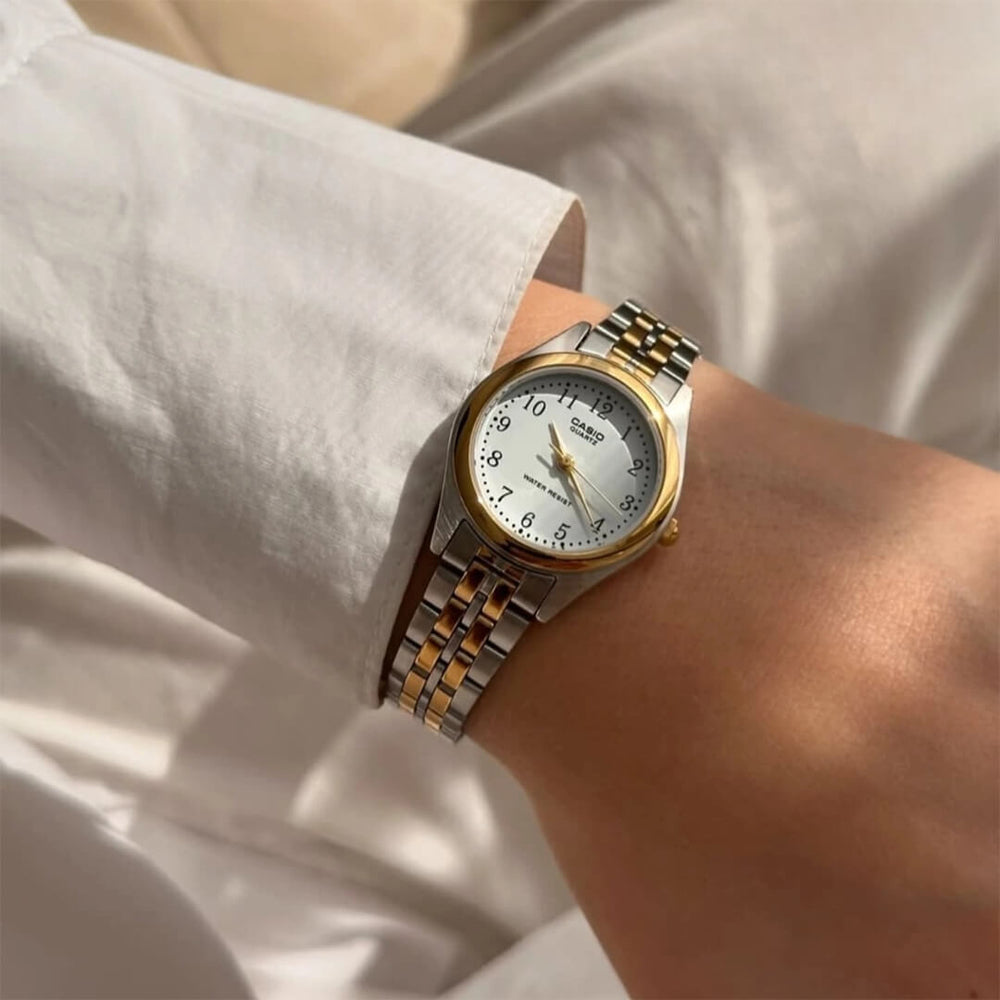 Reloj Casio LTP-1129G-7B Mujer Acero Plateado | CAS-M-112