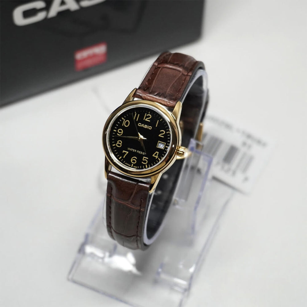 Reloj Casio LTP-V002GL-1B Mujer Cuero Marrón