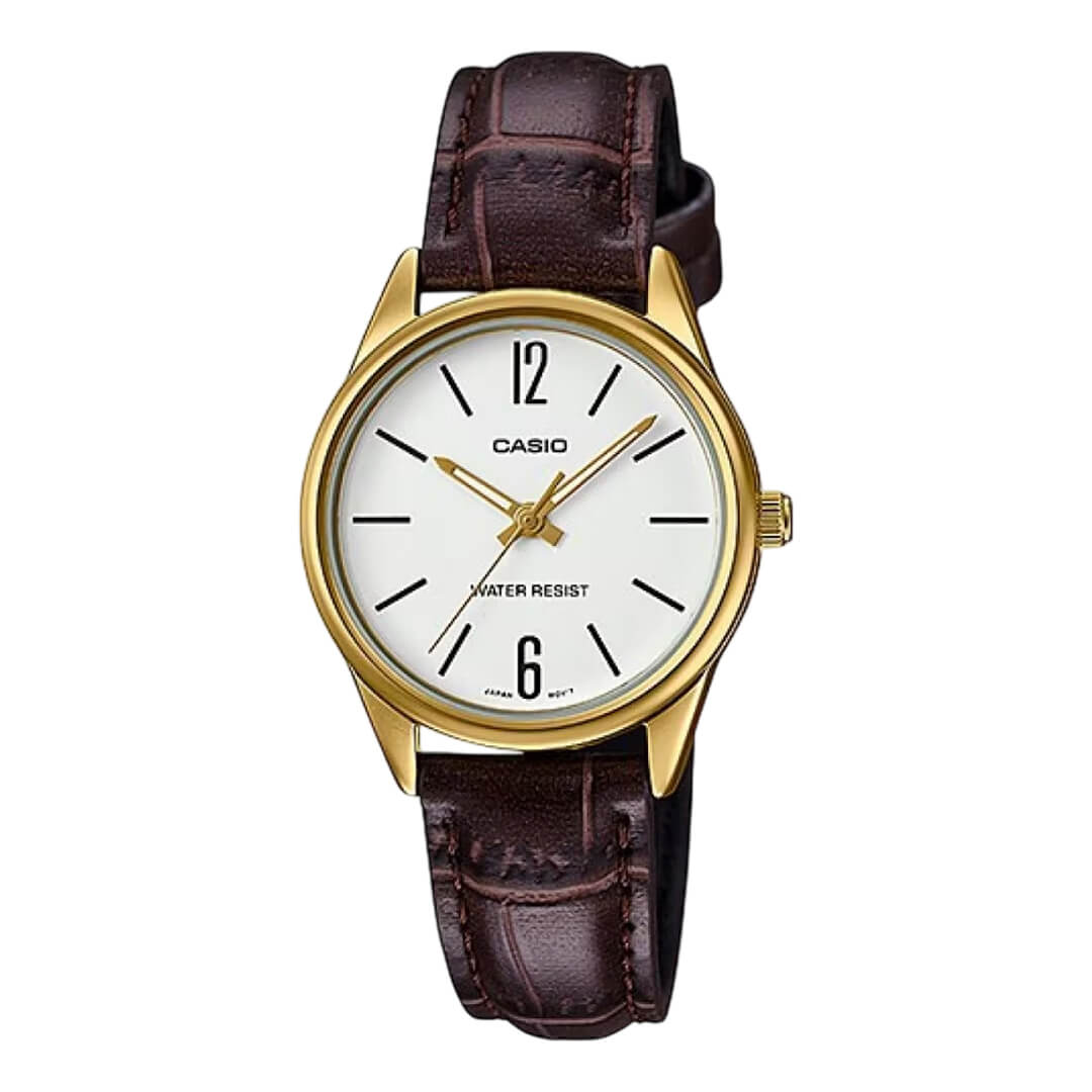 Reloj Casio LTP-V005GL-7BU Mujer Cuero Marrón | CAS-M-125