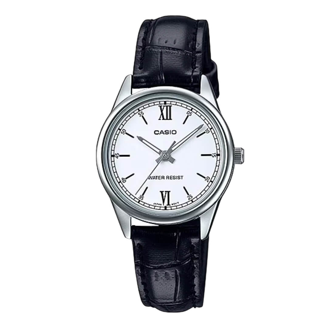 Reloj Casio LTP-V005L-7B2 Mujer Cuero Negro | CAS-M-126