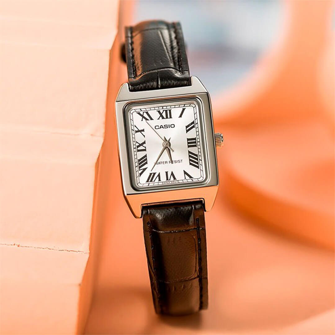 Reloj Casio LTP-V007L-7B1 Mujer Cuero Negro