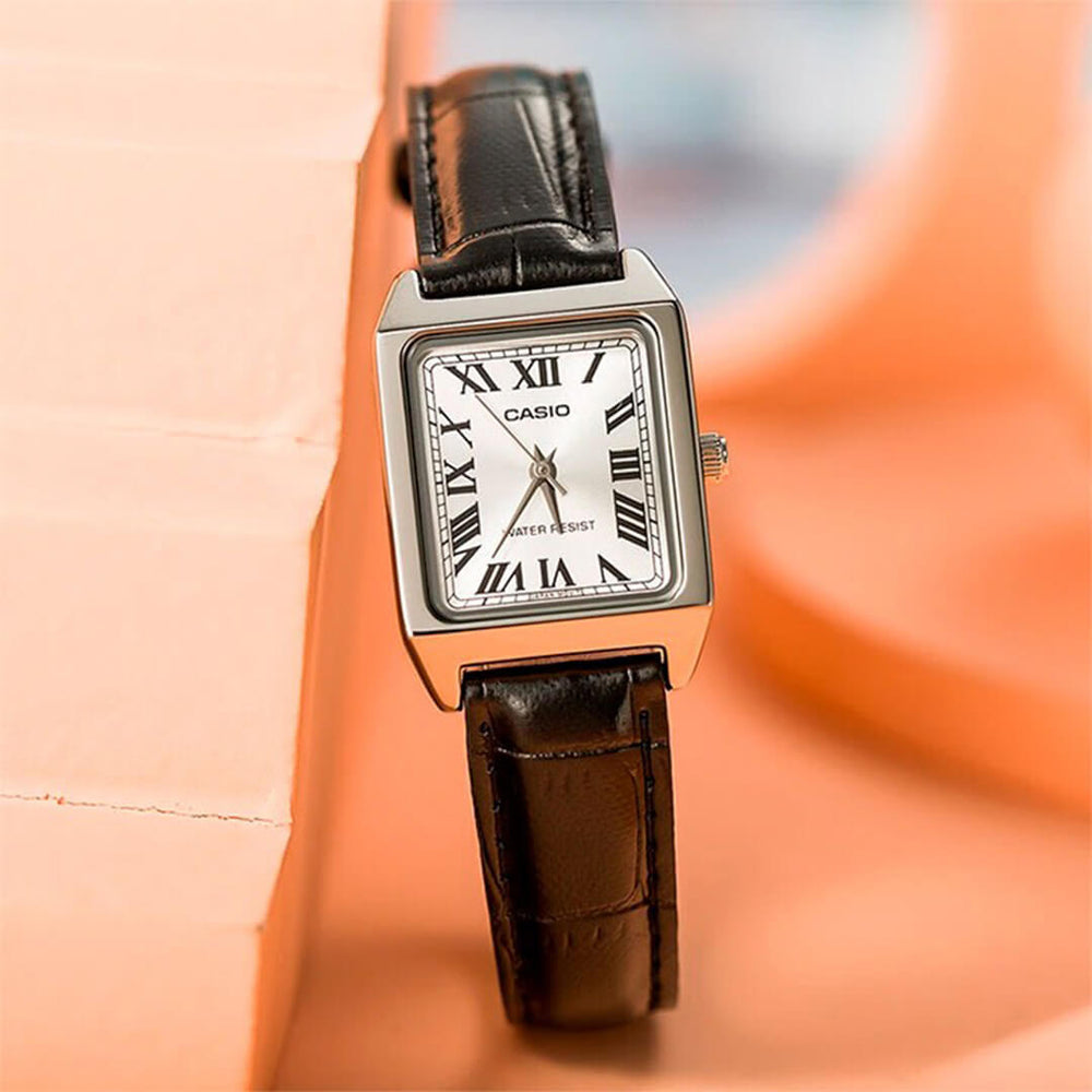 Reloj Casio LTP-V007L-7B1 Mujer Cuero Negro