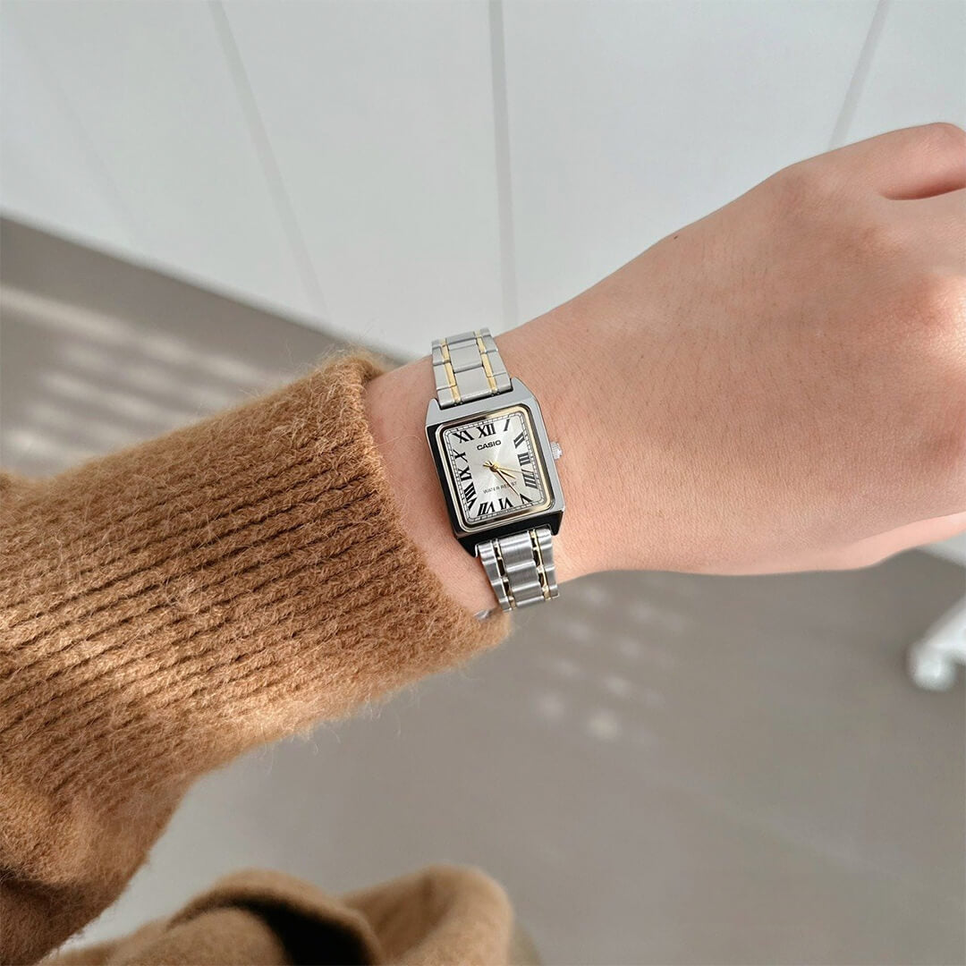 Reloj Casio LTP-V007SG-9B Mujer Acero Plateado | CAS-M-136