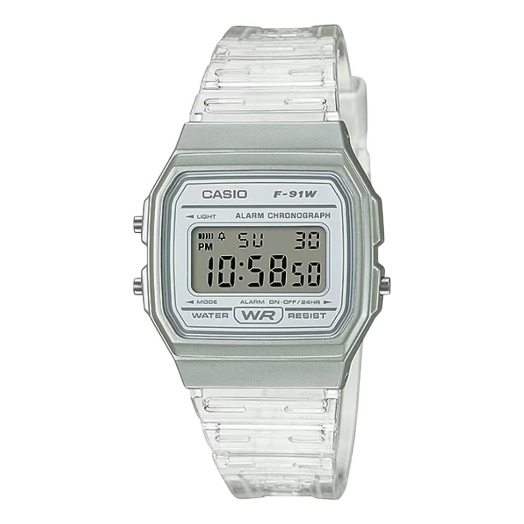 Reloj Casio F-91WS-7D Mujer Resina Transparente