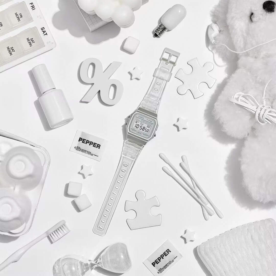 Reloj Casio F-91WS-7D Mujer Resina Transparente