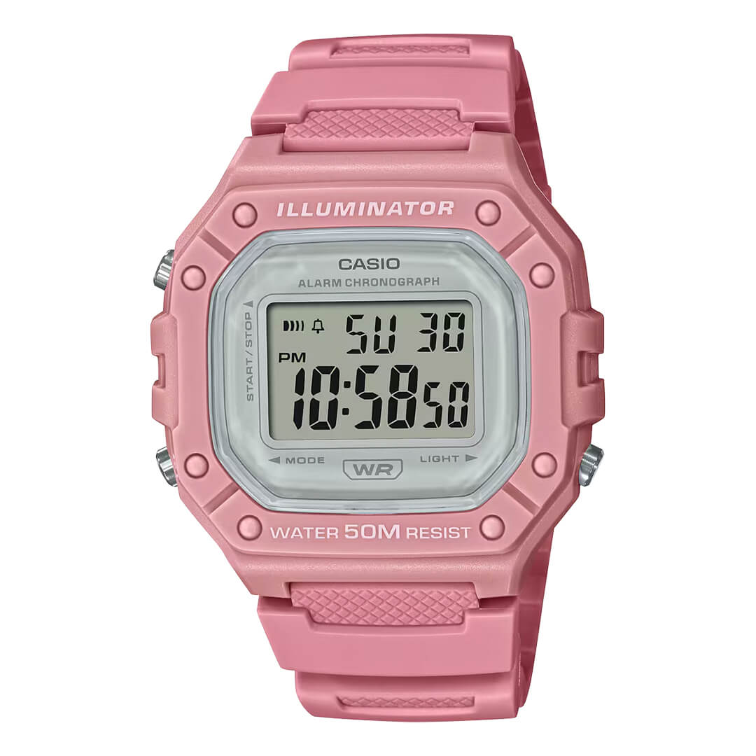 Reloj Casio W-218HC-4A Mujer Digital Resina Rosado | CAS-M-138