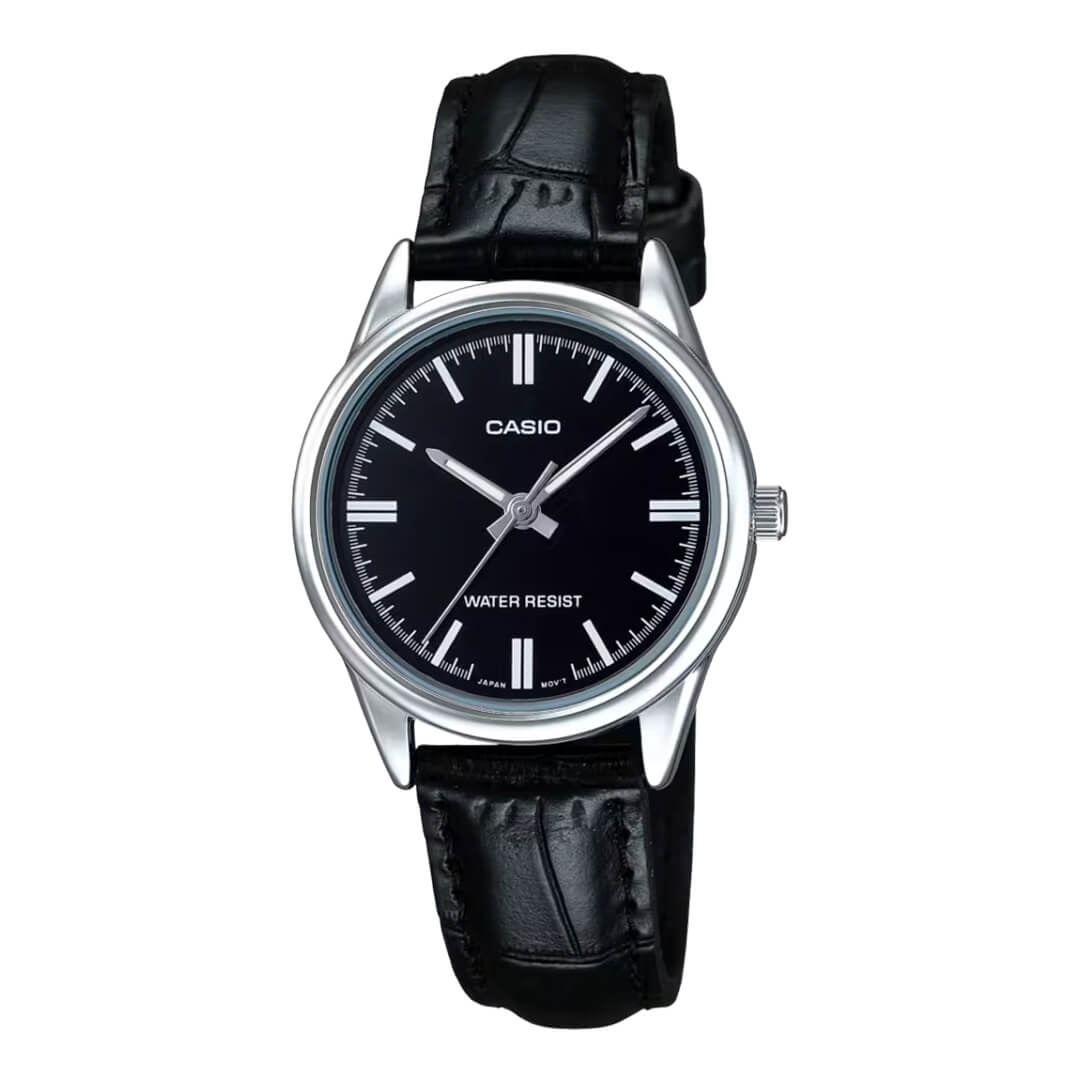 Reloj Casio LTP-V005L-1A Mujer Cuero Negro | CAS-M-145