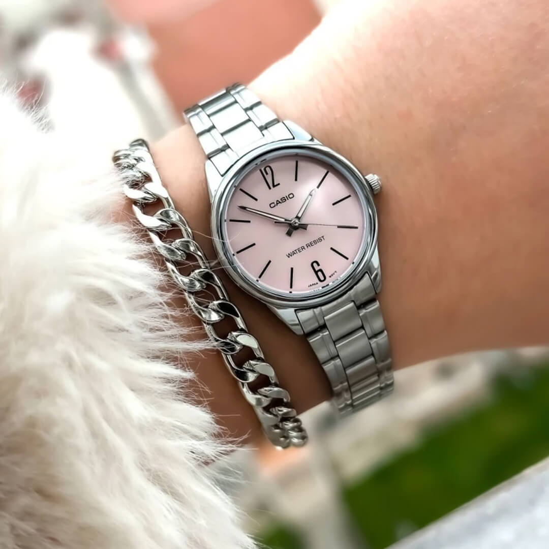 Reloj Casio LTP-V005D-4B Mujer Acero Rosado | CAS-M-147