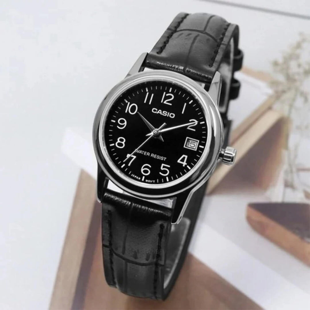 Reloj Casio LTP-V002L-1BU Mujer Cuero Negro