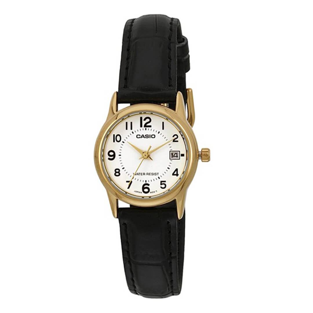 Reloj Casio LTP-V002GL-7BUD Mujer Cuero Negro